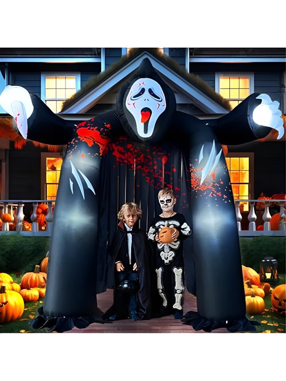 10 FT Halloween Inflatable Ghost Archway with Built-in LED Lights